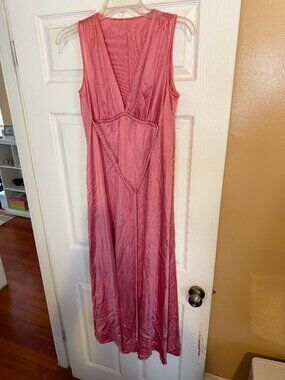 Vintage Pink Nightgown Braided Belt